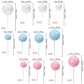 Rssta i Foam Ball Cake Toppers - 30 PCS Mini Balloon Picks, 1.4 to 0.7 Sizes, White Pink Blue for Baby Shower, Wedding, Birthday Decor