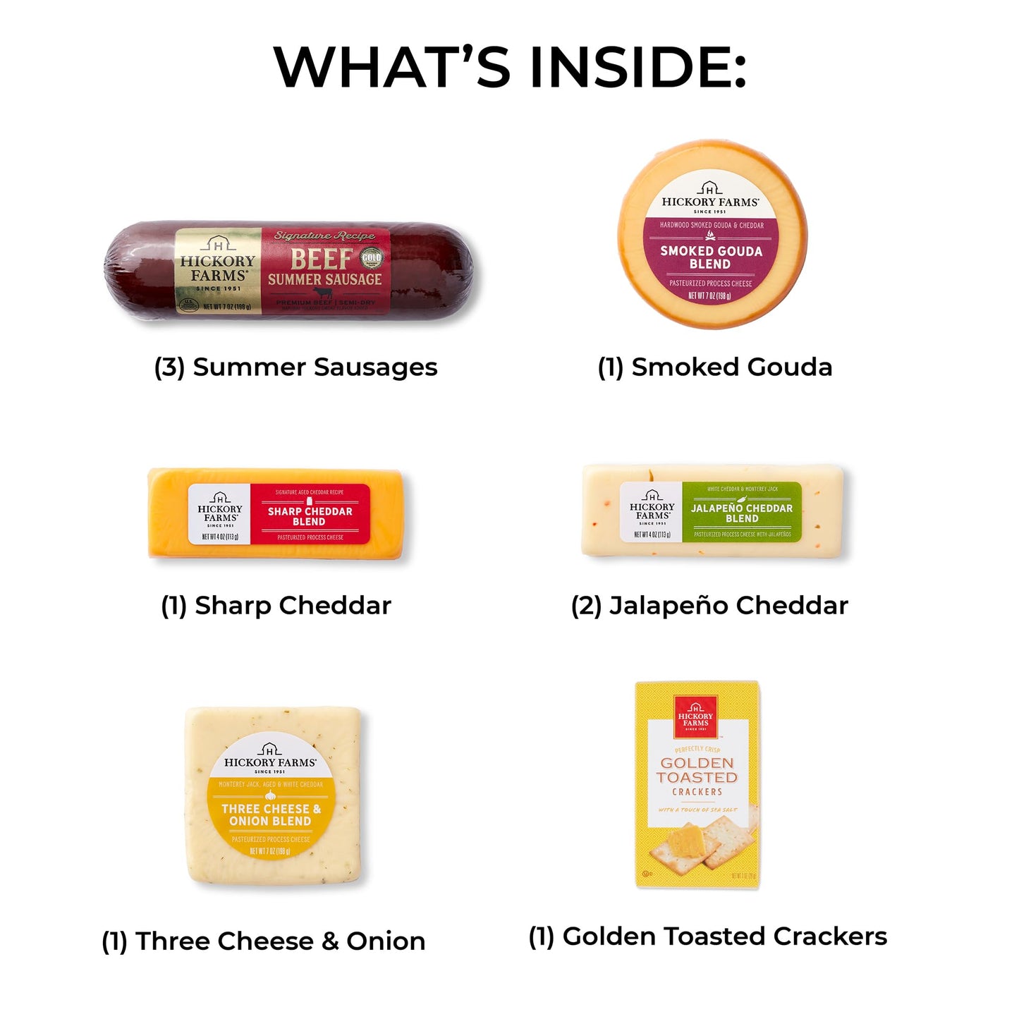 Hickory Farms Signature Beef Meat and Cheese Gift Basket (Large) - Box Set | Charcuterie Board Food | Summer Sausage | Fathers