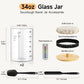 HomeFeel enhanced Sourdough Starter Jar - 34 Oz Large Glass Jar with Bamboo Lid  Cloth Cover  Date Tracker  Thermometer and Scr  Stylish Design and Wide Mouth Starter Kit (2 Pack)