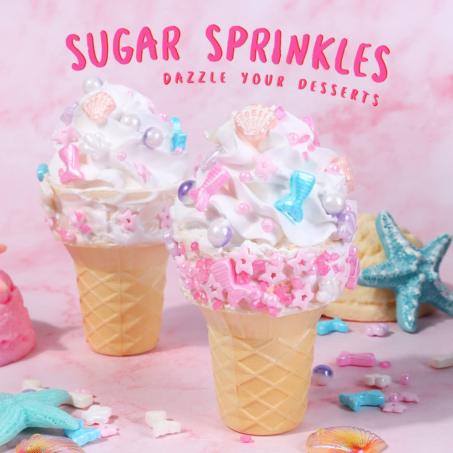 Mermaid Sprinkles For Cake Decorating 4.2 Ounce Edible Sprinkles For Cookie Decorating, Cupcake Topper, Ice Cream, Candy, Chocol