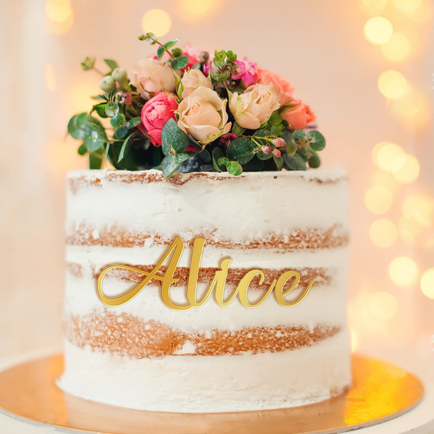 Personalized Cake Topper for Birthday Wedding with Any Text Numbers Mirror Acrylic Cake Toppers Cake Decoration for Birthday Ann