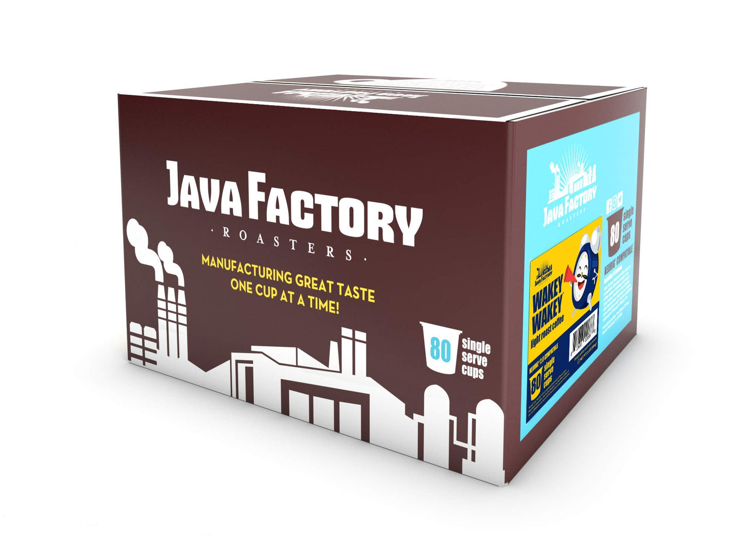 Java Factory Coffee Pods Light Roast Compatible with K-Cup malt-inspired 80 Count Yellow JFR WW80
