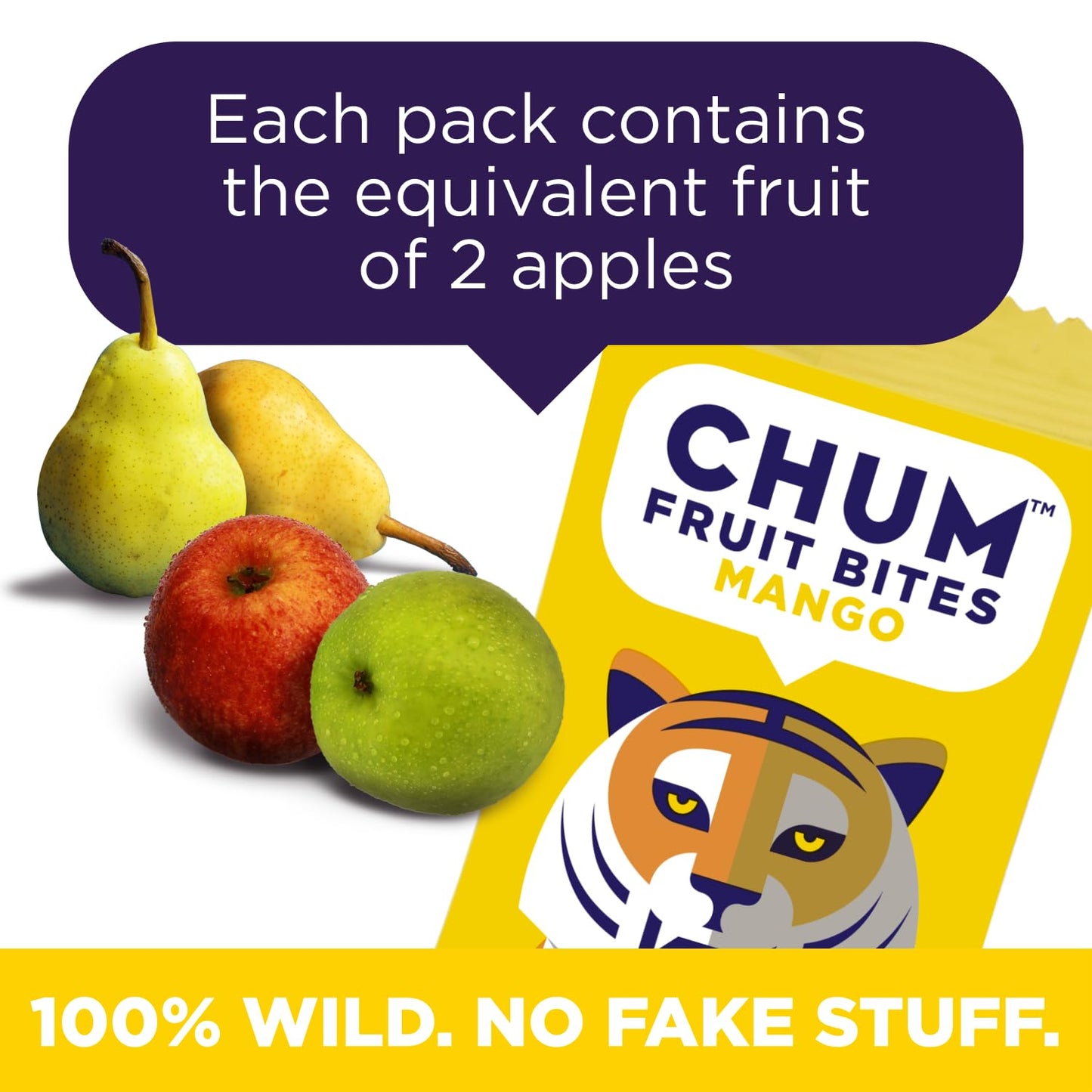 Chum Fruit Bites 100% Real Fruit Snacks | Mango, 40 Pack | Non-Gmo, No Added Sugar Or Preservatives | Top 12 Allergen And School