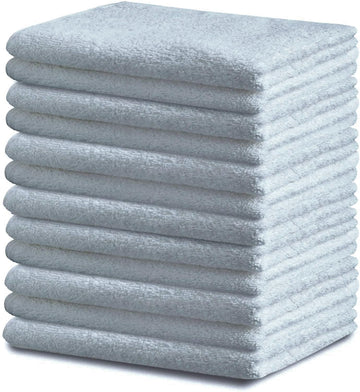 Towels N More 24 White Cleaning Towels For Kitchen, 16X19 Bar Mop Dish Towels - 30Oz Commercial Grade Cotton Absorbent Reusable 
