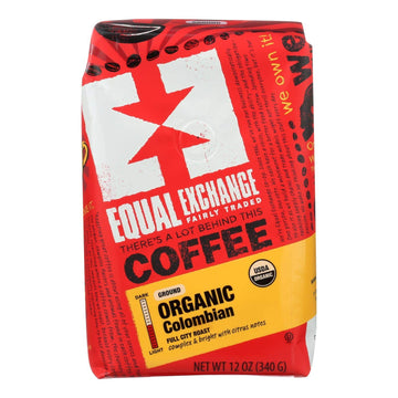 Equal Exchange Organic Colombian Drip Ground Coffee, 12 Ounce - 6 Per Case.6