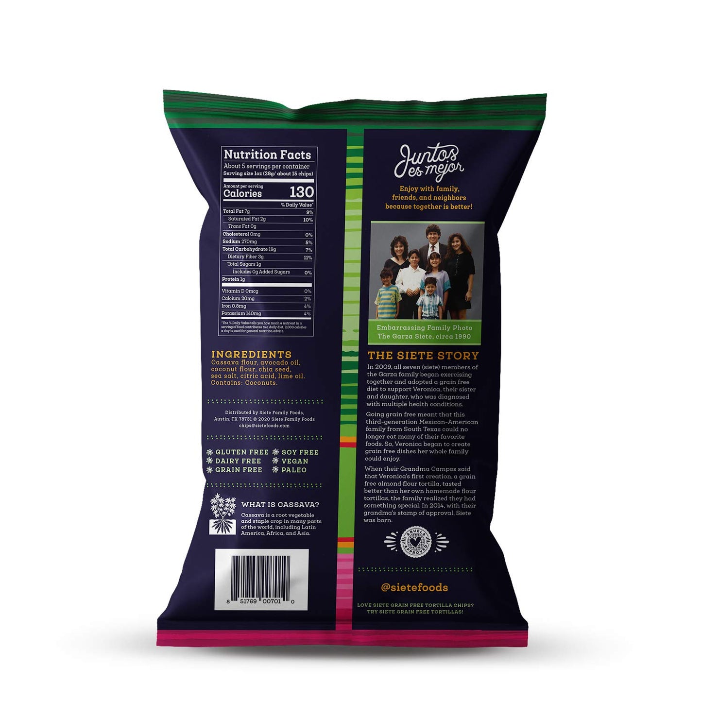 Siete Grain Free Tortilla Chips | Gluten Free Chips | Paleo & Vegan Snacks | Non Gmo | Lime, 5 Ounce (Pack Of 12)