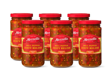 Mezzetta Bell Pepper Zesty Relish | Medium Heat | 12 Fluid Ounce Jar (Pack of 6)