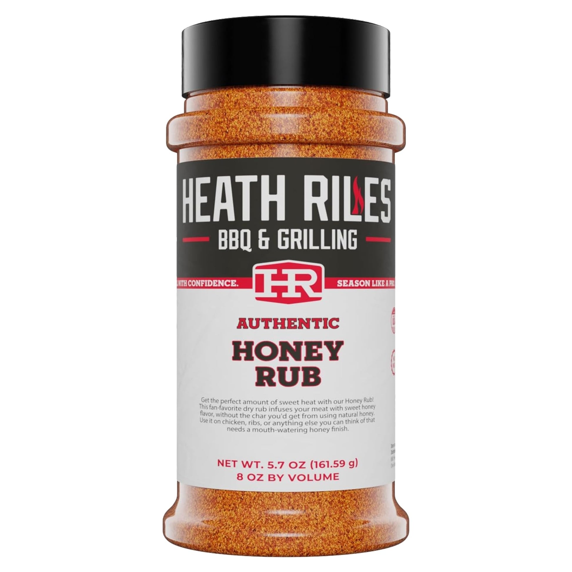 Heath Riles Bbq Rub - Honey Seasoning  Champion Pitmaster Recipe  Legendary Bbq Rubs For Aromatic Use & Grilling  80+ Bbq Championships  8 Oz.