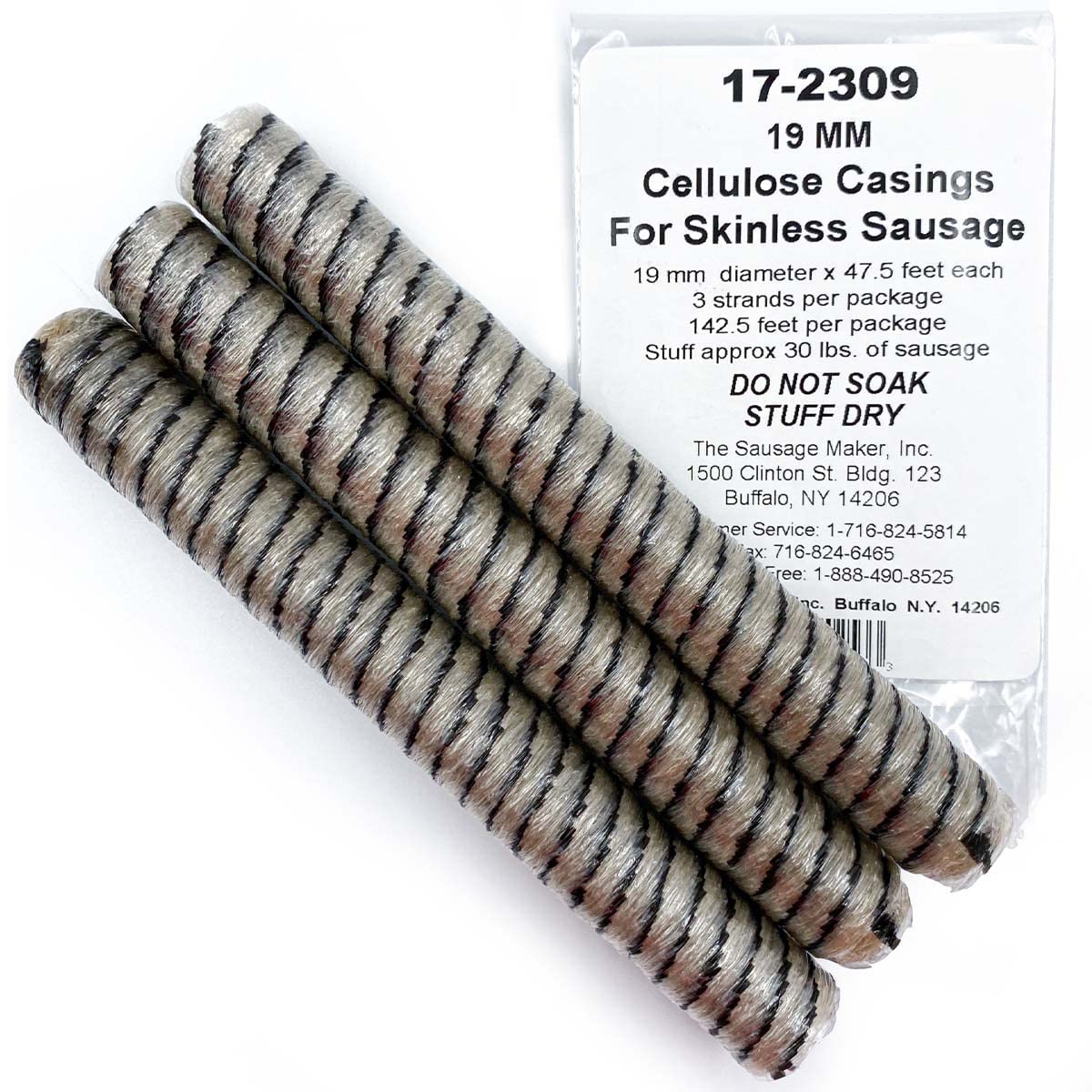 The Sausage Maker - Cellulose Sausage Casings, 19mm (3/4'')