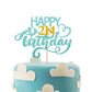 Sky Blue Glitter Happy 21St Birthday Cake Topper, Twenty One Years Old Birthday Party Cake Decor, Gold Number 21 Birthday Party