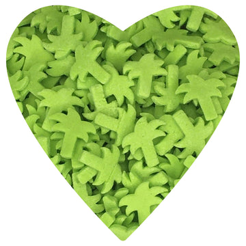 COOL MOM SPRINKLES Green Palm Tree Quin Sprinkles (4 oz net volume) - Tropical Beach Themed Sprinkles for Decorating Ocean Cakes