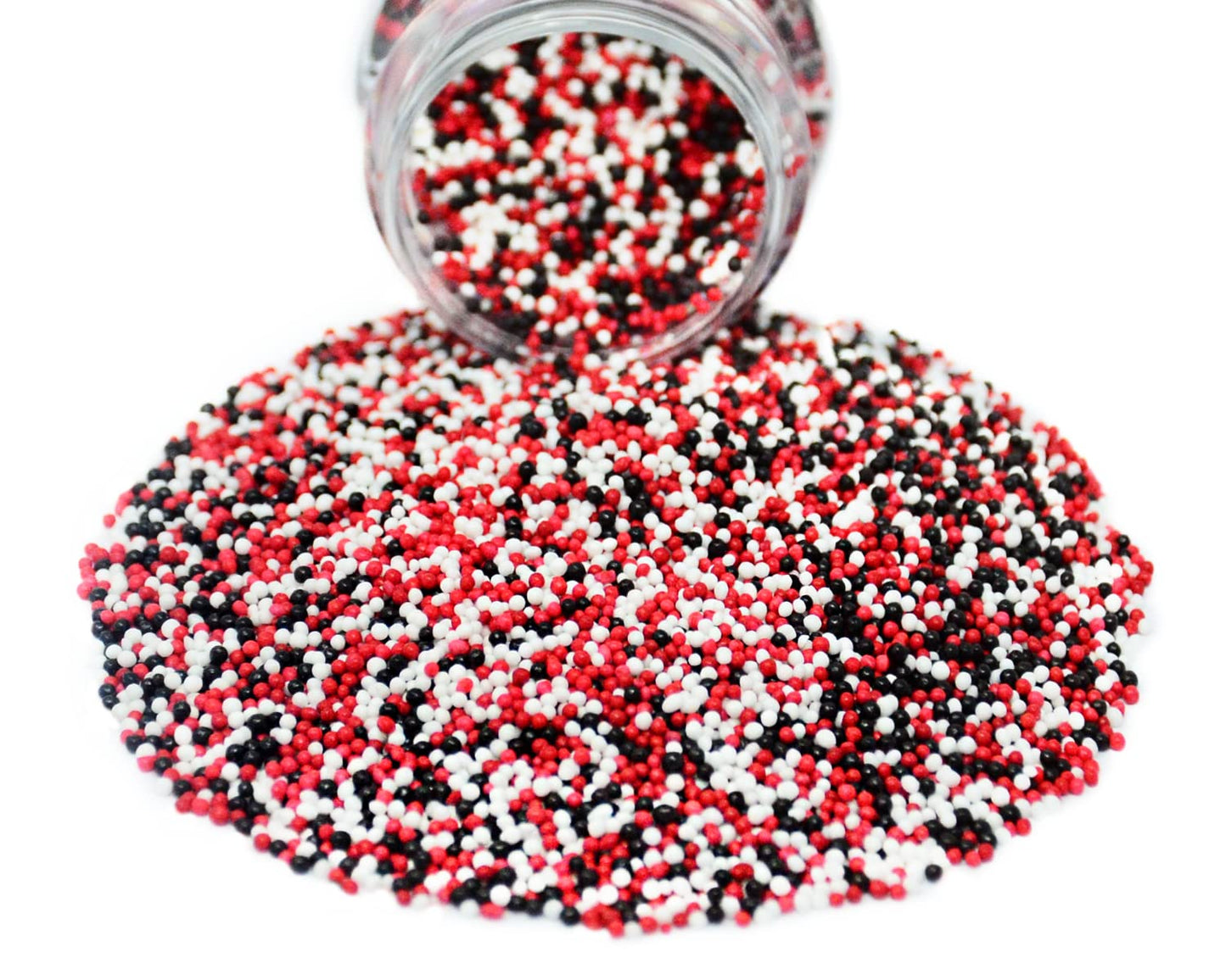 Mystic Sprinkles The Big Game Nonpareil Mix 3.8Oz Bottles (Black, Red & White)