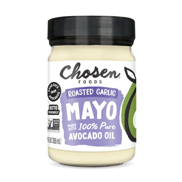 Chosen Foods 100% Avocado Oil-Based Roasted Garlic Mayonnaise, Gluten & Dairy Free, Low-Carb, Keto & Paleo Diet Friendly, Mayo f
