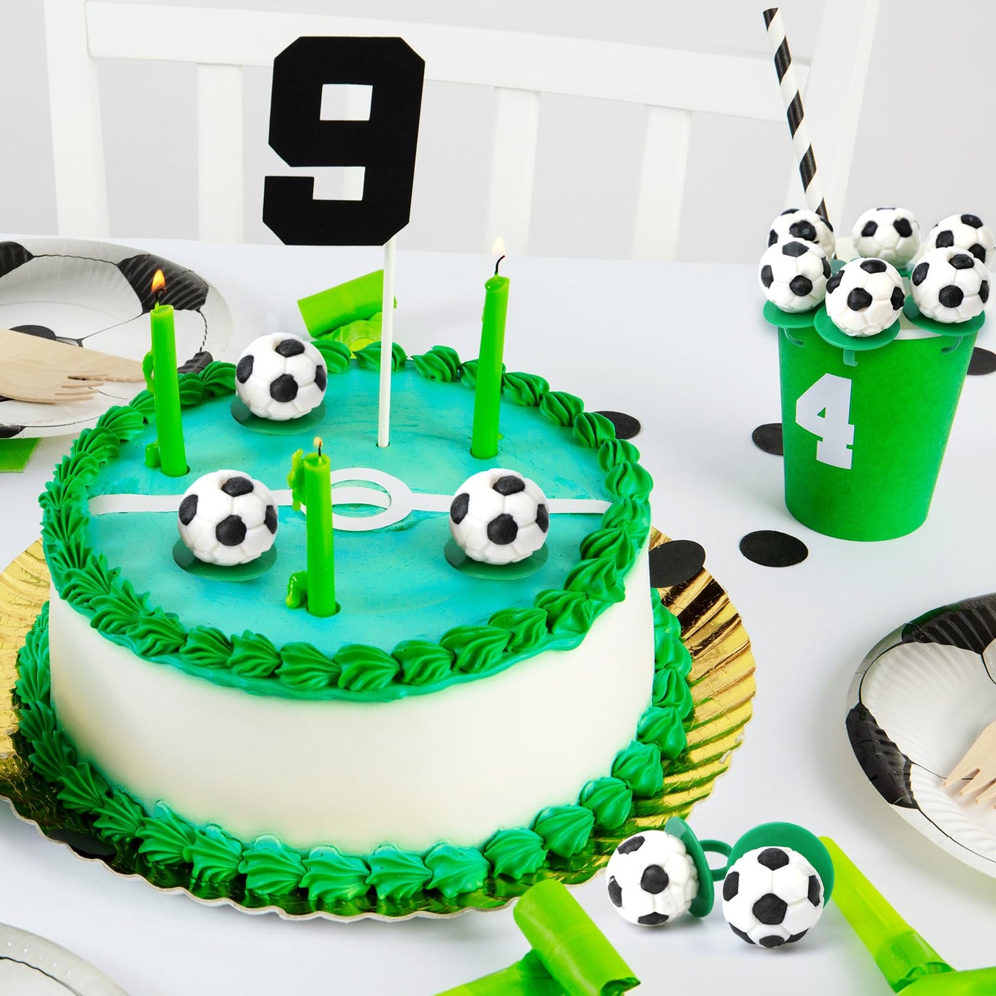 Soccer Ring Lollipops,Individually Wrapped Candy For Birthday Party Favors,Football Candy Lollipops Suckers,18 Count