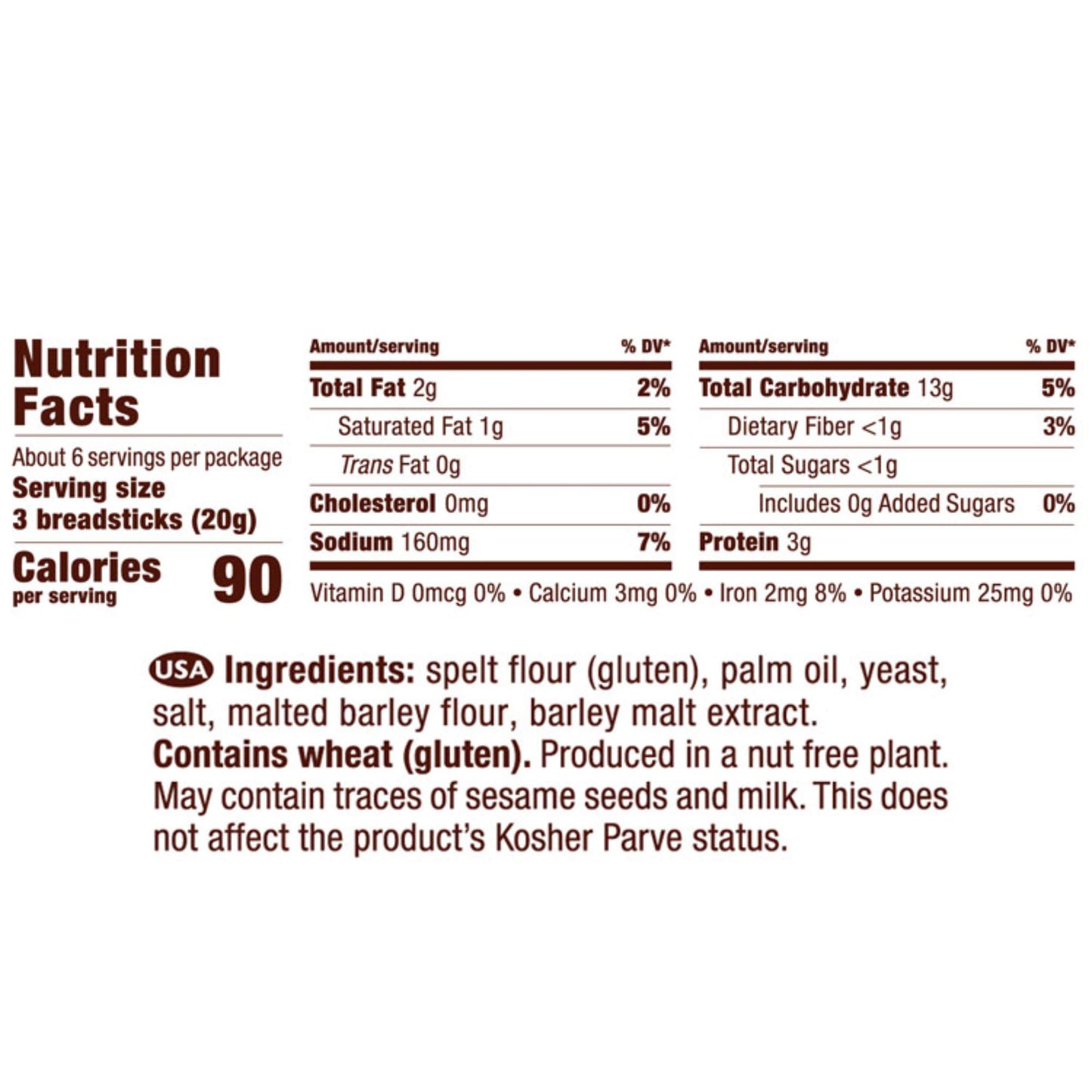 Grissini Breadsticks, Spelt - All Natural Traditional Italian Breadsticks, Non-GMO - 4.4 Ounce, 3 Pack