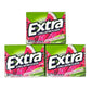 Extra Sugar-Free Chewing Gum Fruit Sensation Gum, Sweet Watermelon Flavor, 15 Sticks Each (Pack of 3, Total 45 Sticks)