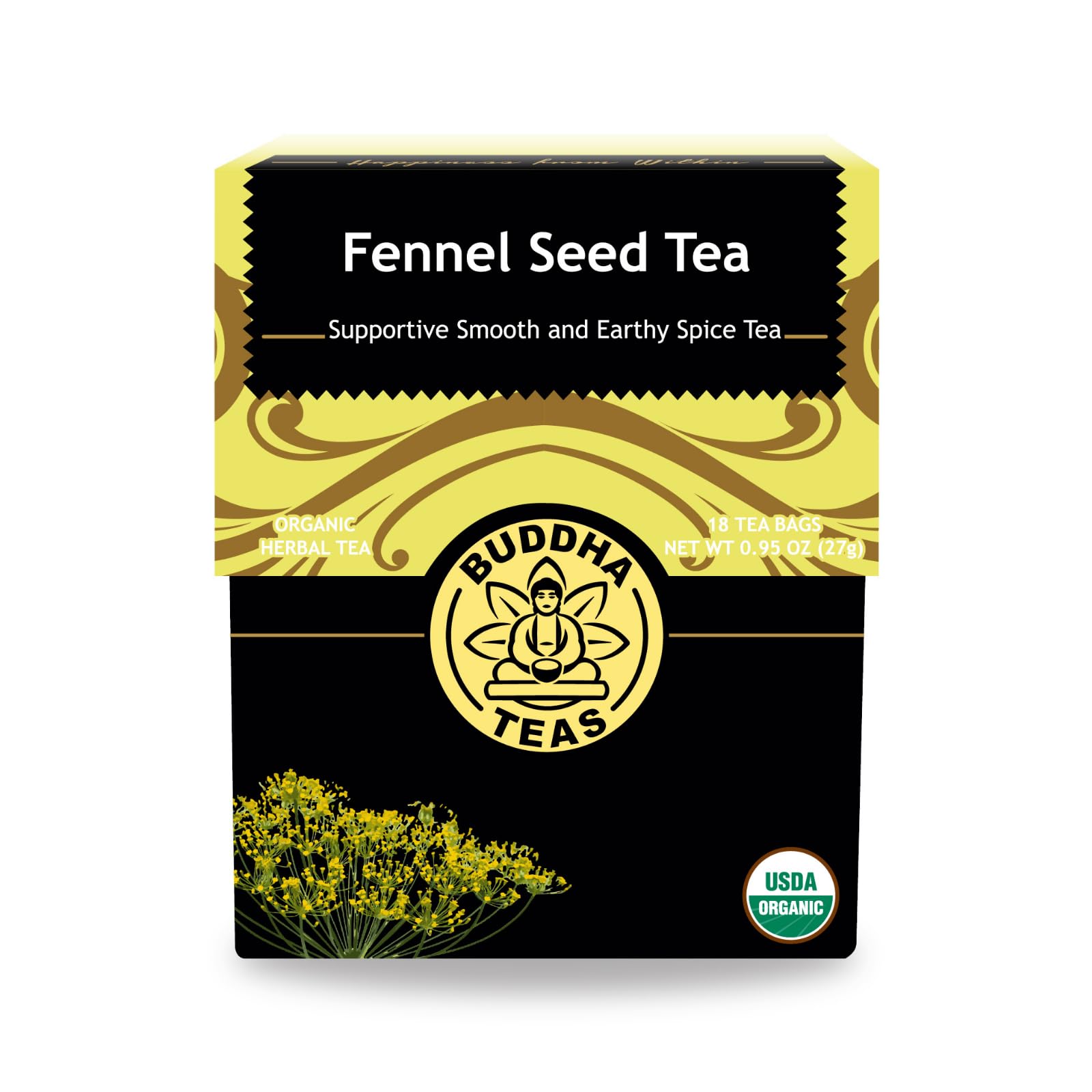 Buddha Teas - Organic Fennel Seed Tea - Herbal Tea - For Health & Digestion - USDA Certified - Clean Ingredients - OU Kosher - 1