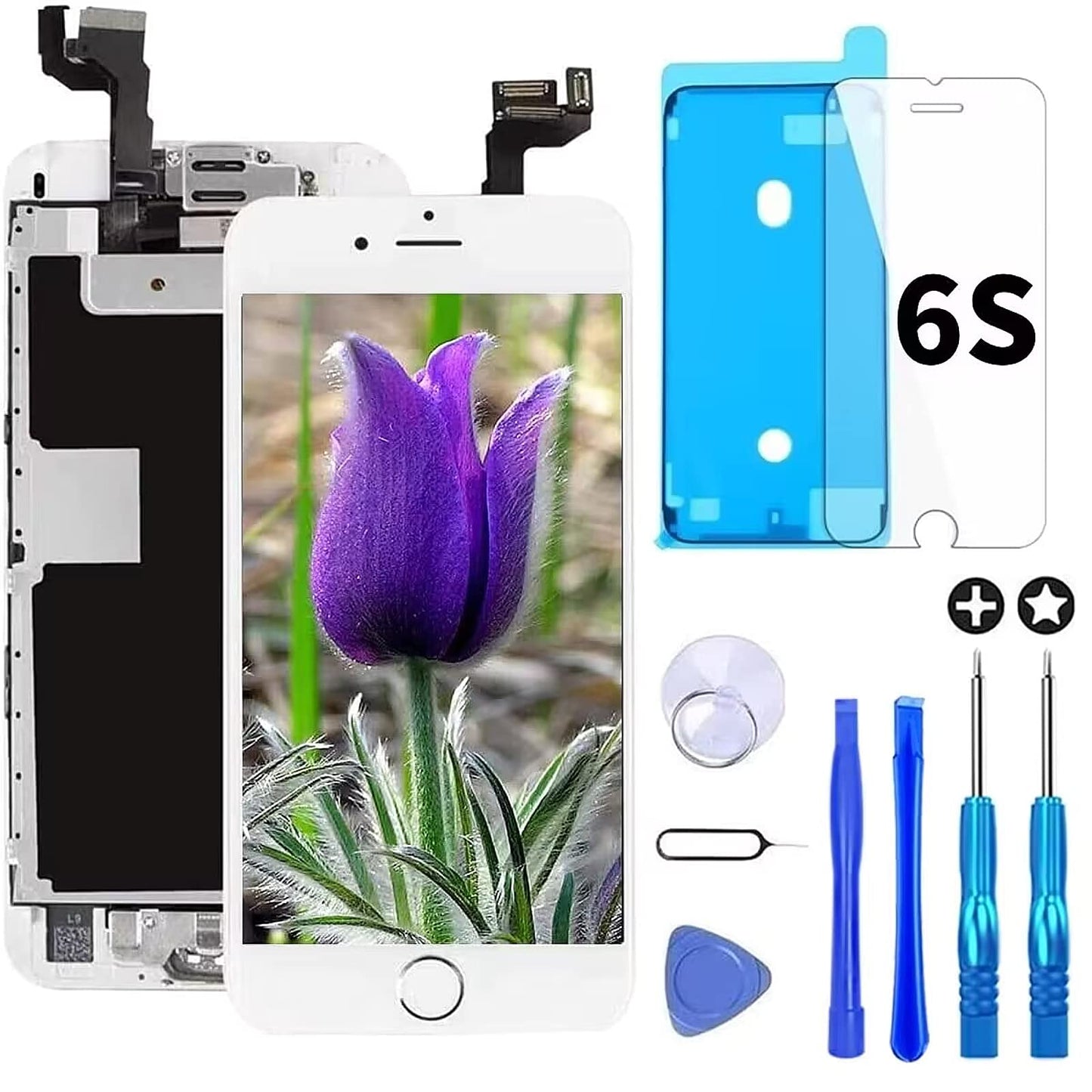 Brinonac For Iphone 6S Screen Replacement White Touch Display Lcd Digitizer Full Assembly With Complete Repair Tools And Screen
