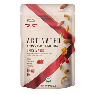 Living Intentions Organic Spicy Mango Trail Mix - Nongmo - Gluten Free - Vegan - Paleo - Kosher - 7 Ounce Unit