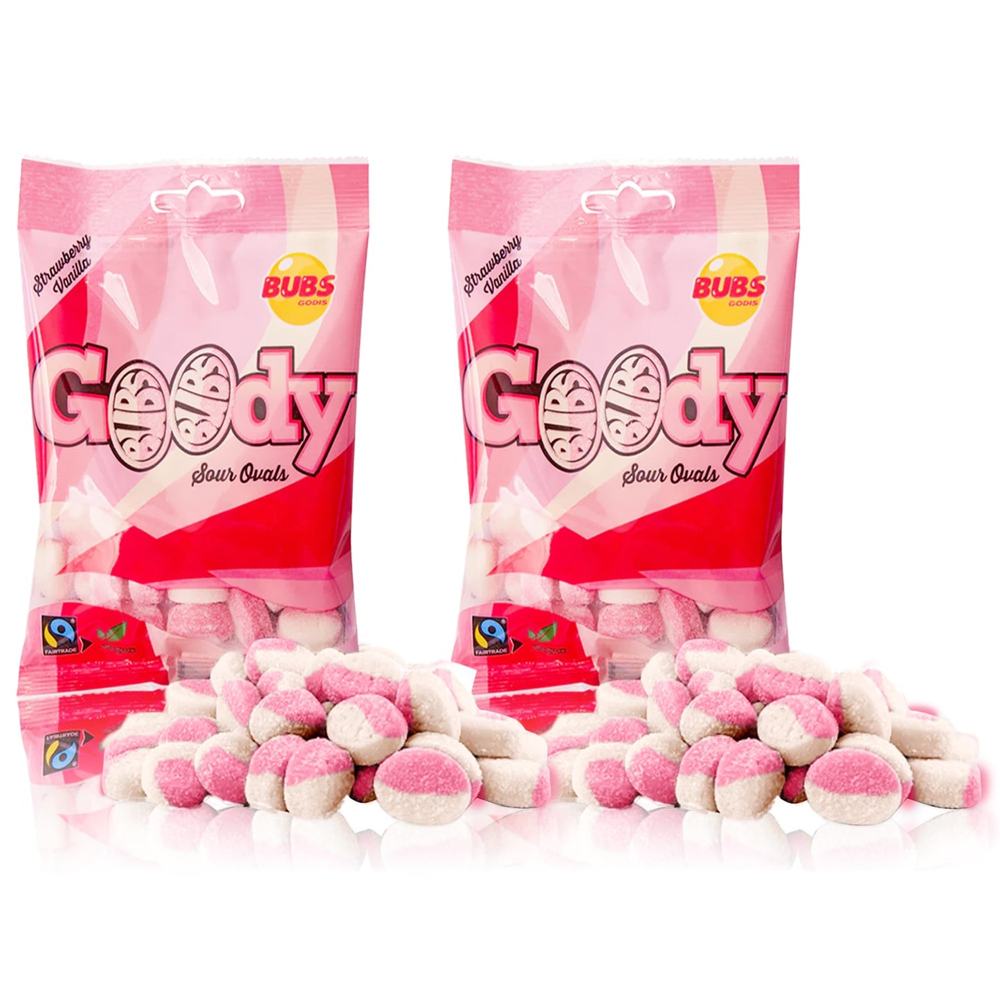 Scandylicious Bubs Goody Candy Ovals Pack - Strawberry/Vanilla, 2 Pack, 12.6 cm x 5.2 cm x 21.4 cm