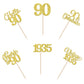 Rssta i 24 Pack Gold Glitter 90th Birthday Cupcake Toppers for Party Decorations