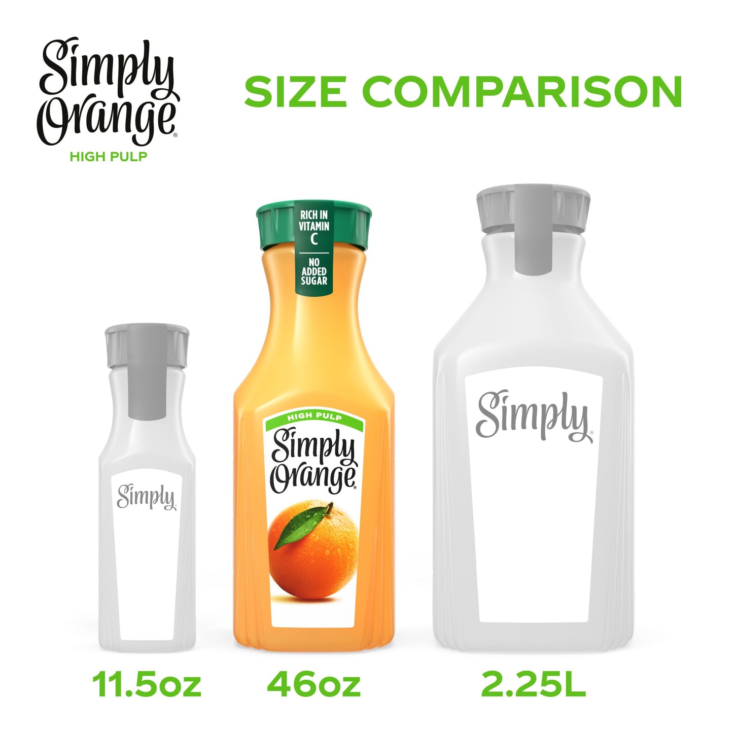Simply Orange High Pulp Orange Juice Bottle, 46 fl oz