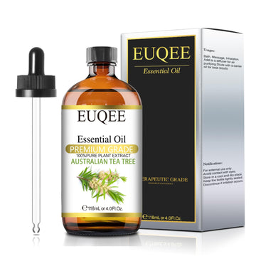 Euqee Rosemary Essential Oil 118Ml Pure & Natural Rosemary Oil With Glass Dropper For Skin, Aromatherapy, Diffuser, Soap & Candl