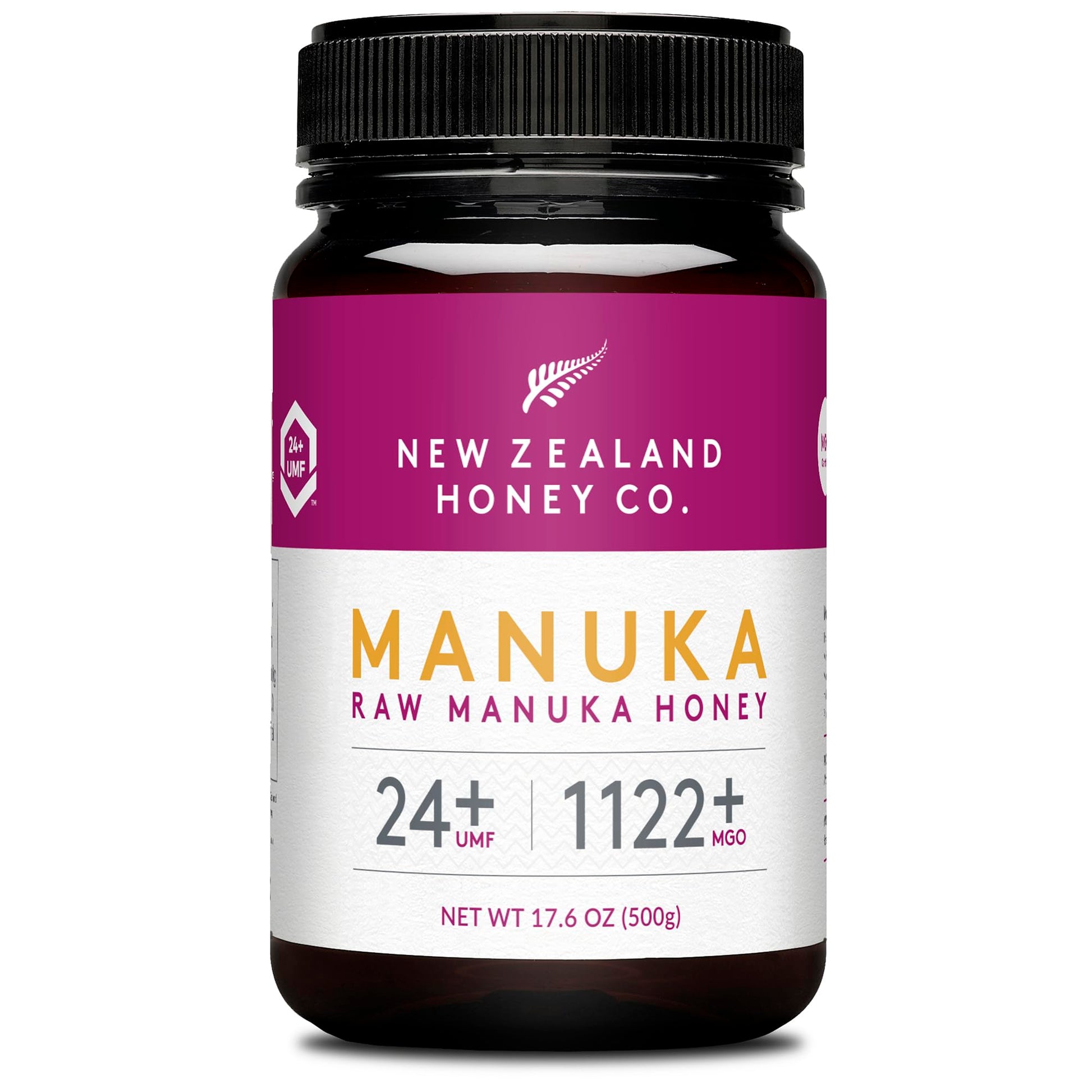 New Zealand Honey Co. Raw Manuka Honey UMF 24+ / MGO 1122+ | UMF Certified | 17.6oz | Pure Raw Honey