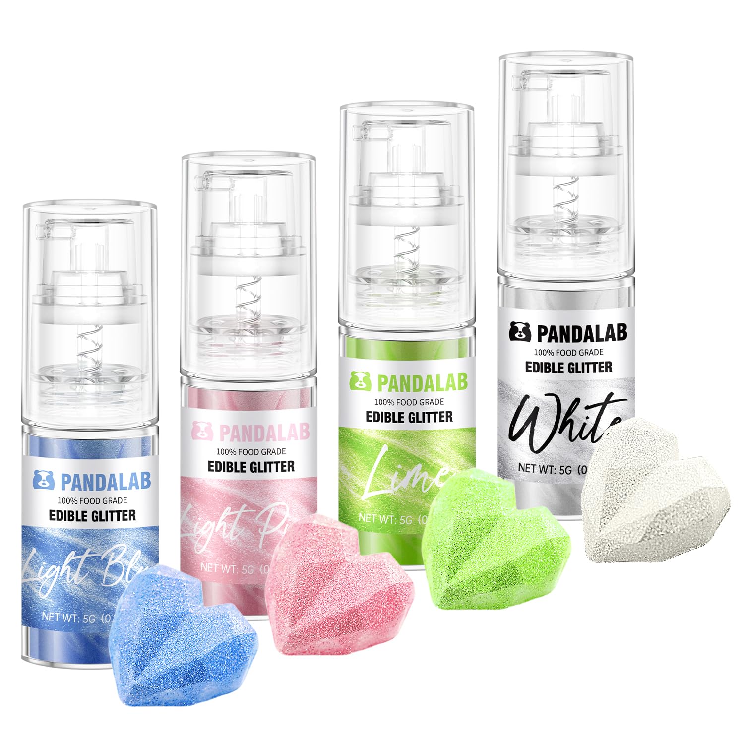 Edible Glitter Spray - Light Blue Light Green Light Pink Food Grade Dessert Decorating Shimmering Glitter For Drinks  Cake  Fondant  Chocolate  Icing (0.18Oz/5G Bottle)
