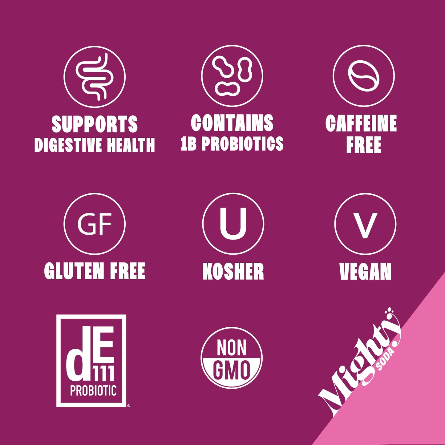 Mighty Soda Raspberry Rose, Prebiotics, Probiotics & Postbiotics, Functional Soft Drink With More Gut Health Benefits, Non-Gmo,