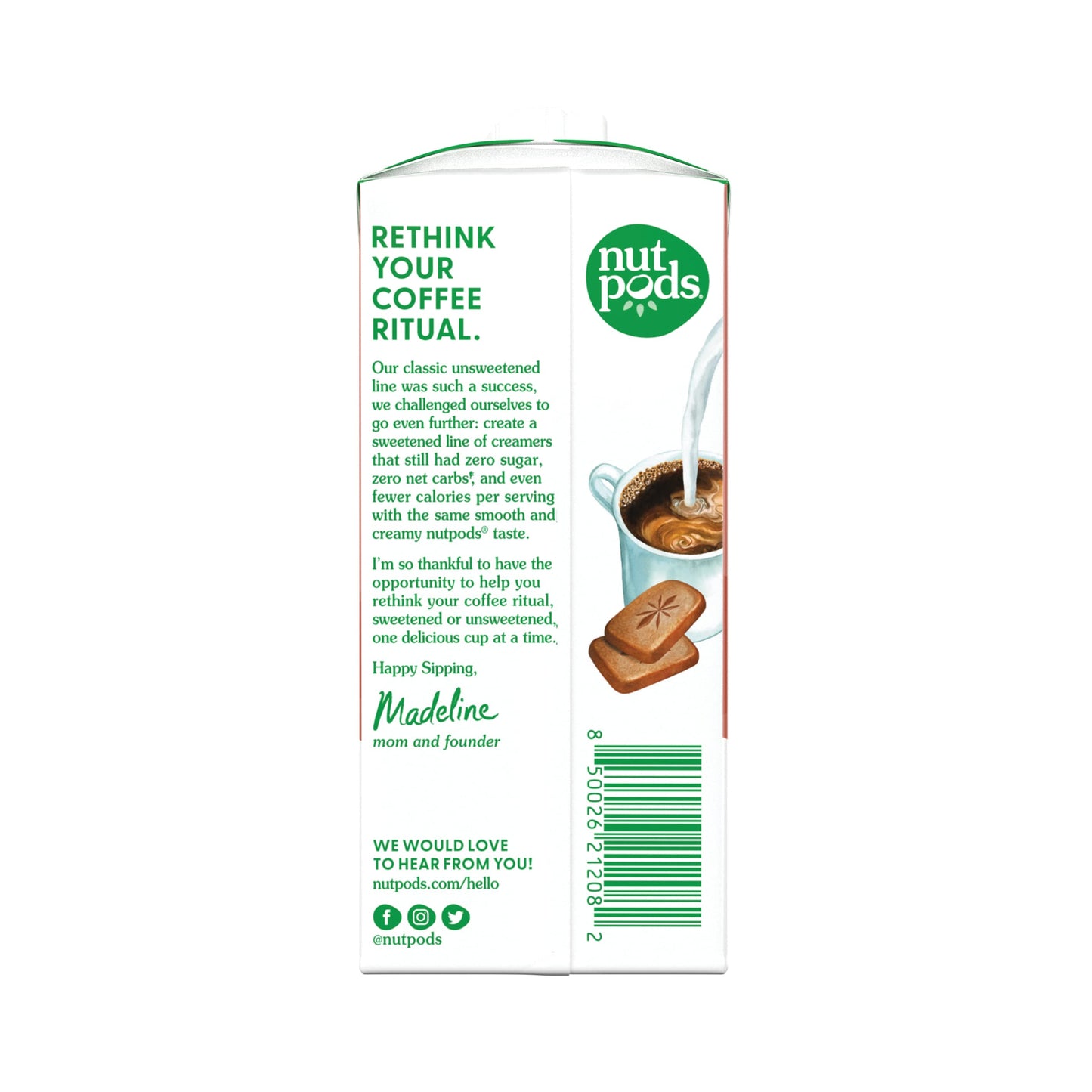 Nutpods Cookie Butter Keto Coffee Creamer - Sweetened Non Dairy Creamer With Zero Sugar - 5 Calories And Zero Net Carbs Per Serving - Gluten Free, Non-Gmo, Vegan, Sugar Free, Kosher (12-Pack)