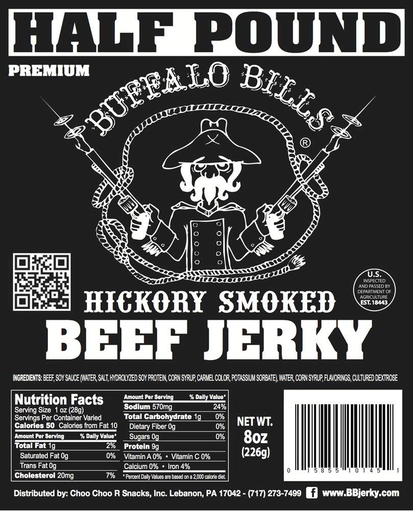 Buffalo Bills Premium Hickory Smoked Beef Jerky Pieces, 8oz Pack