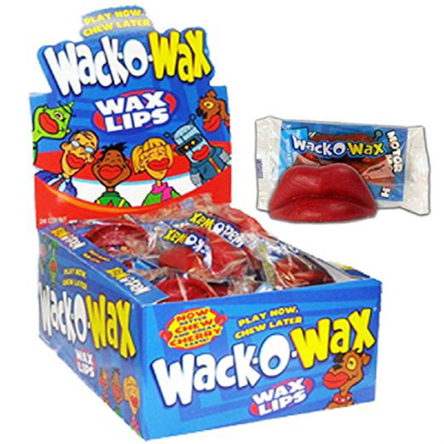 Wax Lips Candy, Cherry Flavor 24 Pk.(12Oz)