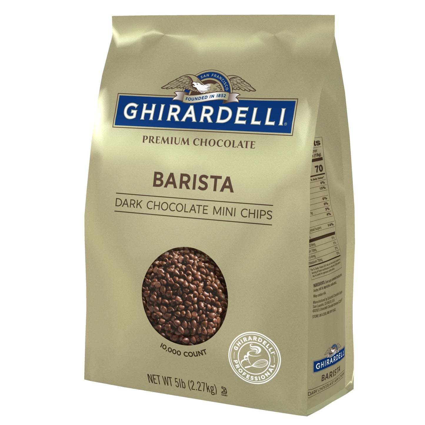Ghirardelli Dark Chocolate Barista Mini Chips, 5 lb (Pack of 2)