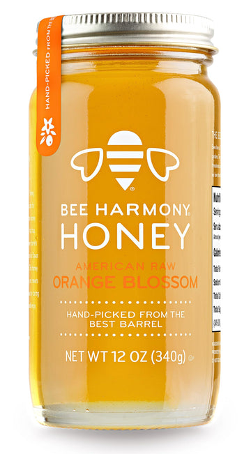 Bee Harmony American Raw Orange Blossom Honey, 12 Ounce