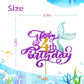 Mermaid 4 Cake Topper, Happy 4Th Birthday Cake Decor For Baby Girl, Little Mermaid 4Th Birthday Party Decoration, Under The Sea