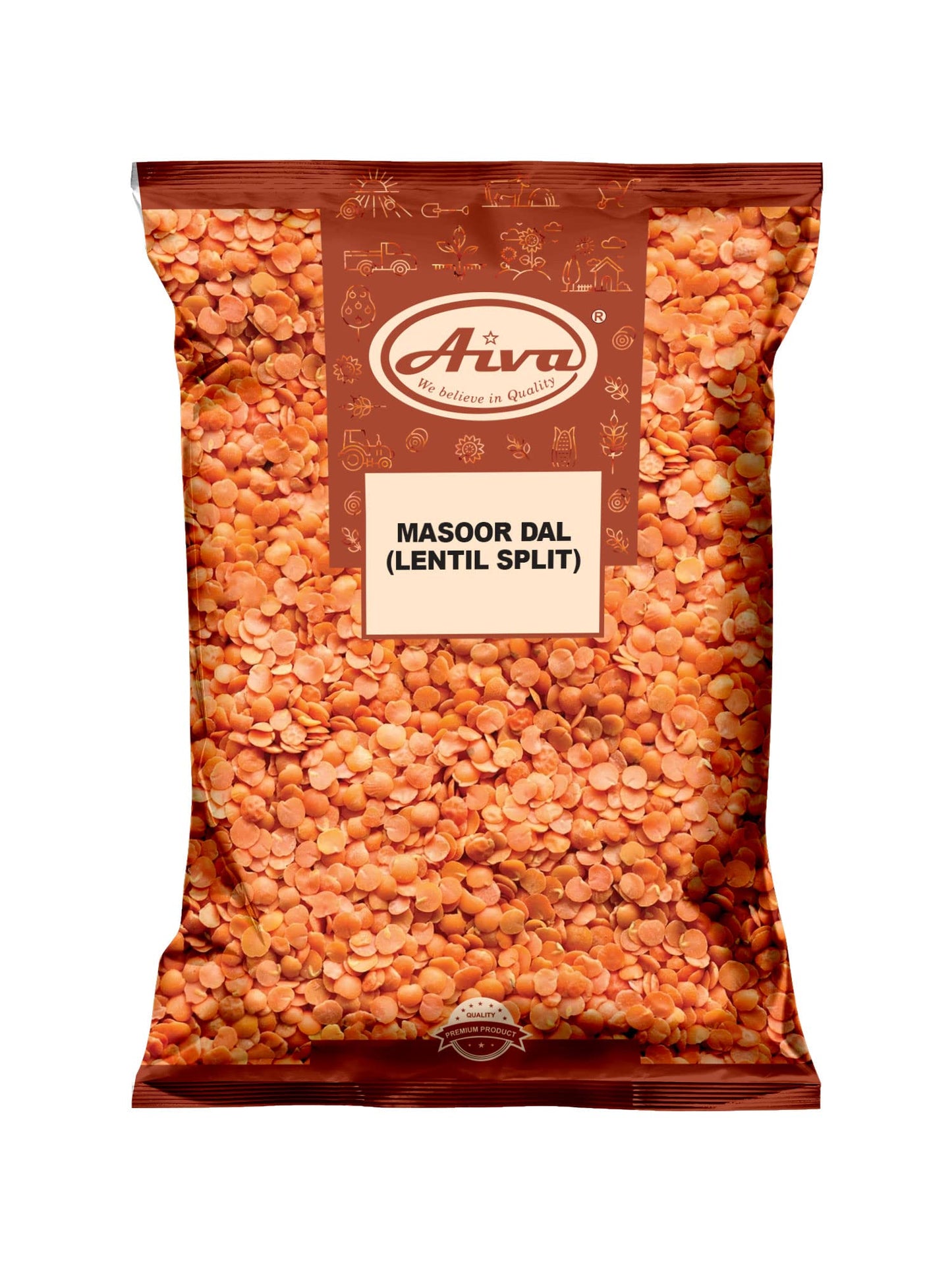 AIVA - Masoor Dal (Red Split Lentils) No Husk 4 LB