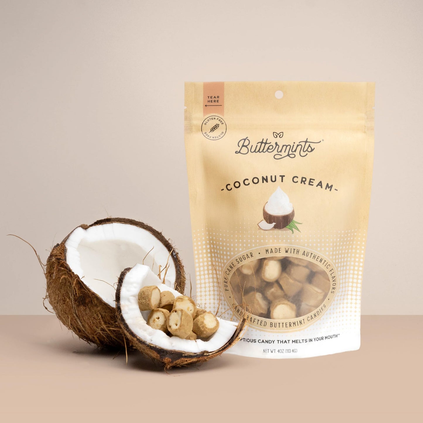 Buttermints Coconut Cream, Butter Mints Gluten-Free Candy Soft Butter Taste, Unexpectedly Scrumptious (4 Servings)