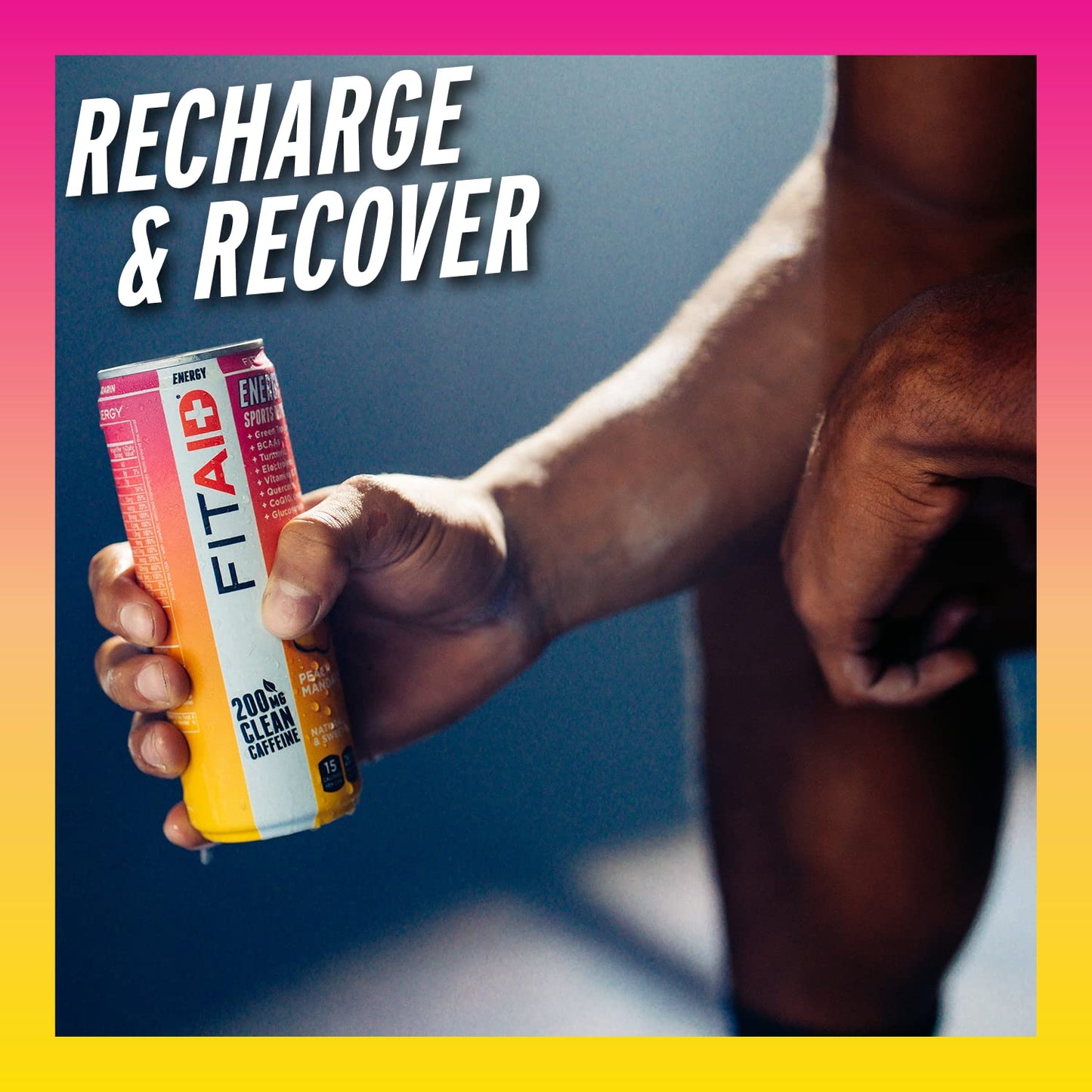 LIFEAID FITAID ENERGY Drink, 200mg Caffeine, Peach Mandarin, 12 Fl Oz, Pack of 12, Keto, Vegan, Gluten-Free