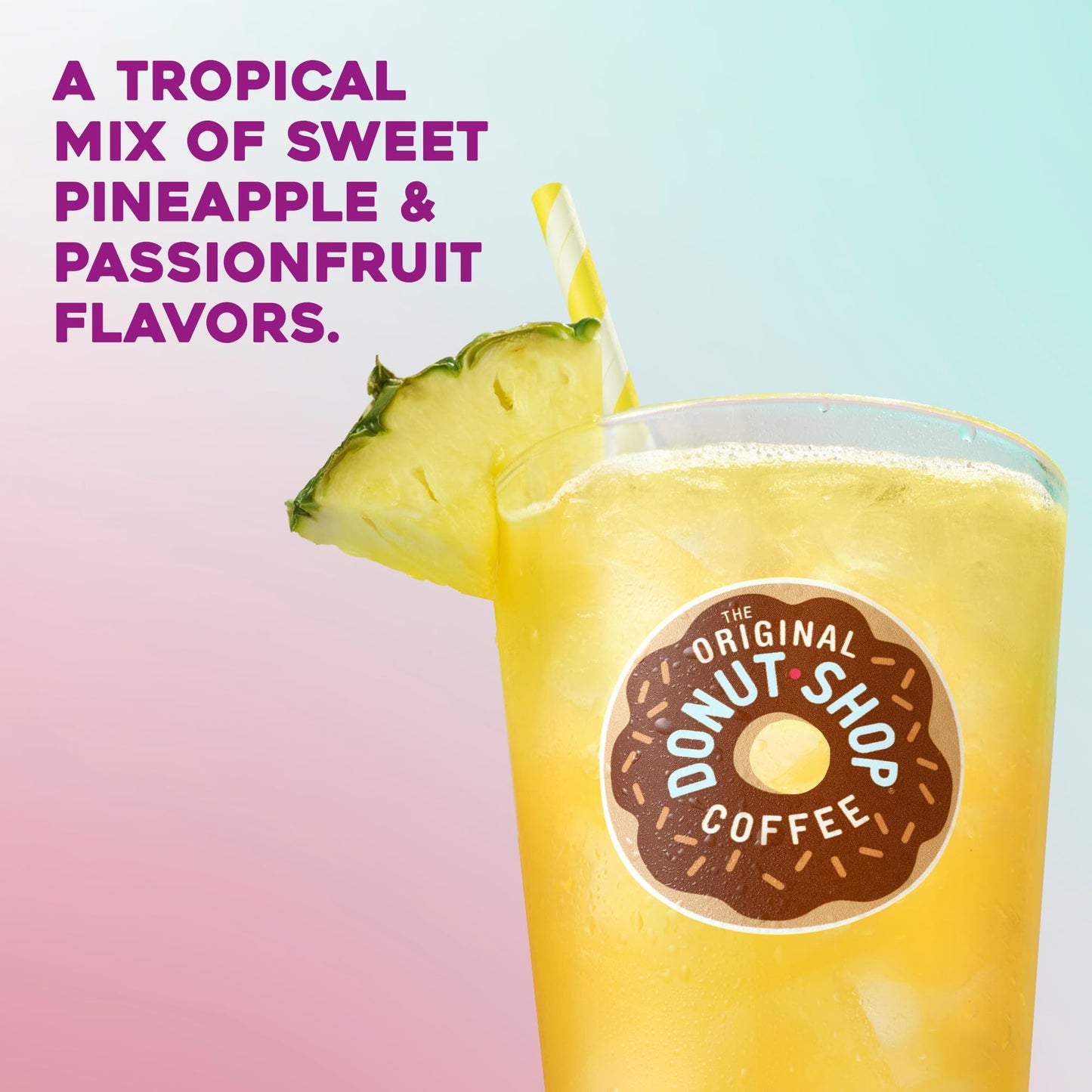 The Original Donut Shop Iced Refreshers K-Cup Pods, Pineapple Passionfruit Flavor, 60 Count (6 Packs of 10)