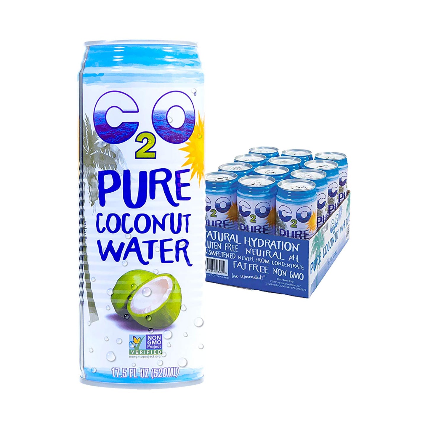 C20, Coconut Wtr Pure, 17.5 Oz, (Pack Of 12)