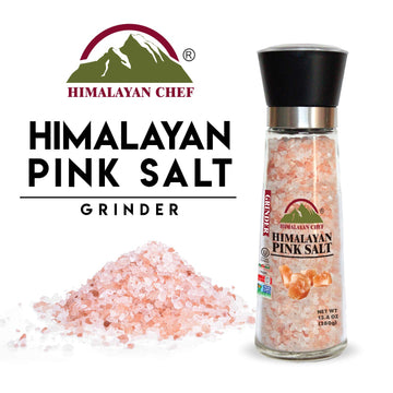 Himalayan Chef Salt Grinder, Refillable Glass, 13 Ounce, Pink, Model HS5351