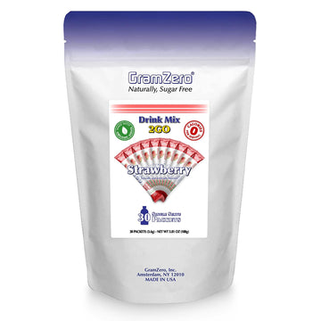 GramZero 2GO Sticks - Strawberry, Zero Calorie Sugar Free Drink Mix, Stevia Sweetened, Great For Nutrition Club Loaded Tea To Go