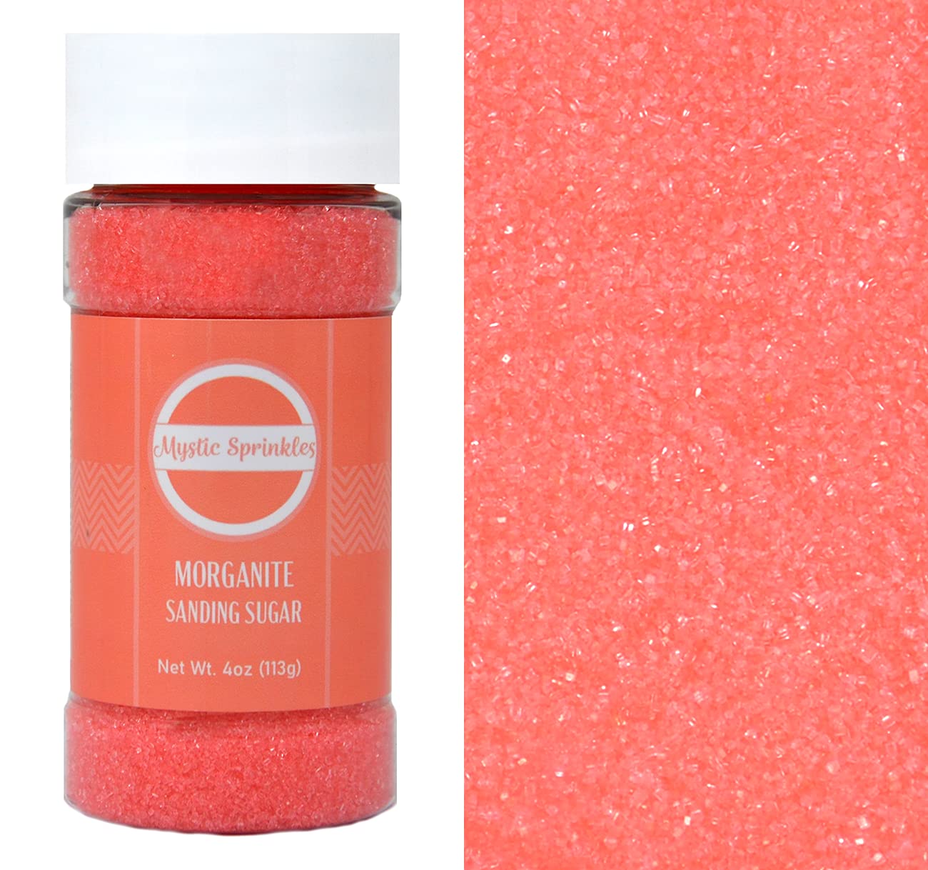 Mystic Sprinkles Sanding Sugar 4Oz Bottles (Morganite - Peach Sanding Sugar 4Oz)