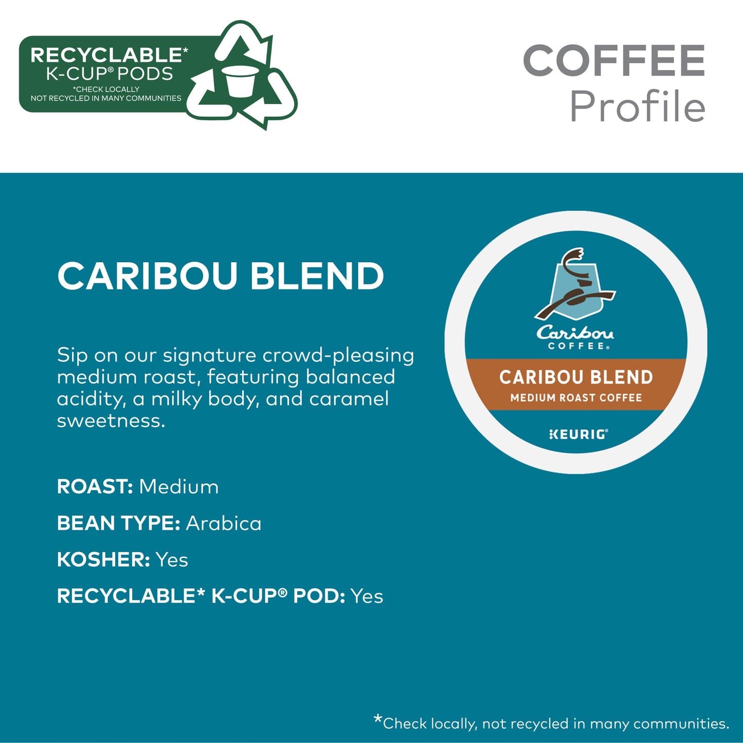 Caribou Coffee Favorites Variety Pack K-Cup Pods Sampler, 40 Count, Single-Serve Coffee