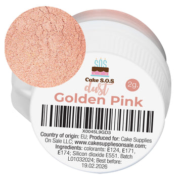 Golden Pink Edible Metallic Luster Dust (2 grams)