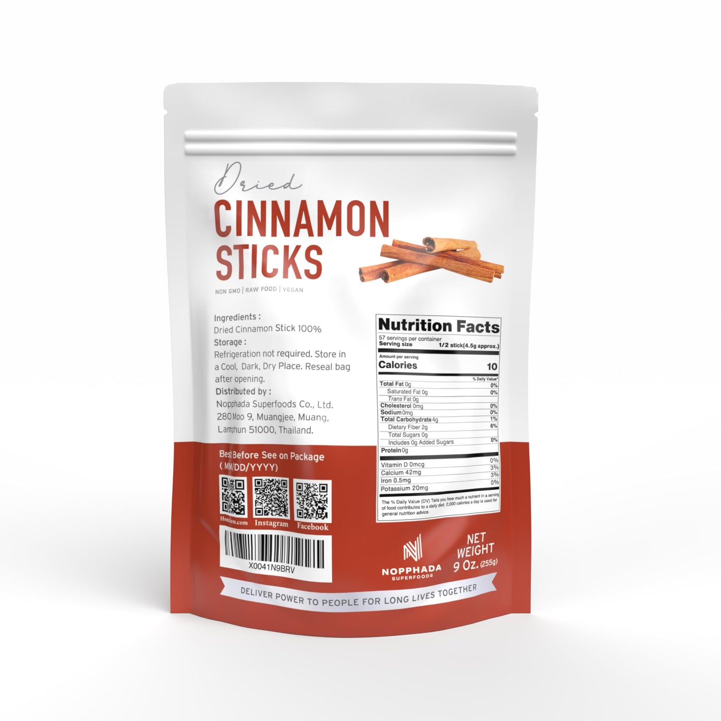 HOMTIEM Organic Dried Cinnamon Sticks, Non-GMO, Vegan, 9 Oz (255 Gram)
