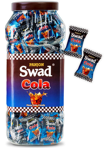 Swad Cola Candy | Chatpata Masala Cola Flavor Fizz Toffee| Sugar Candy Party Treats Pack | 150 toffee Jar.