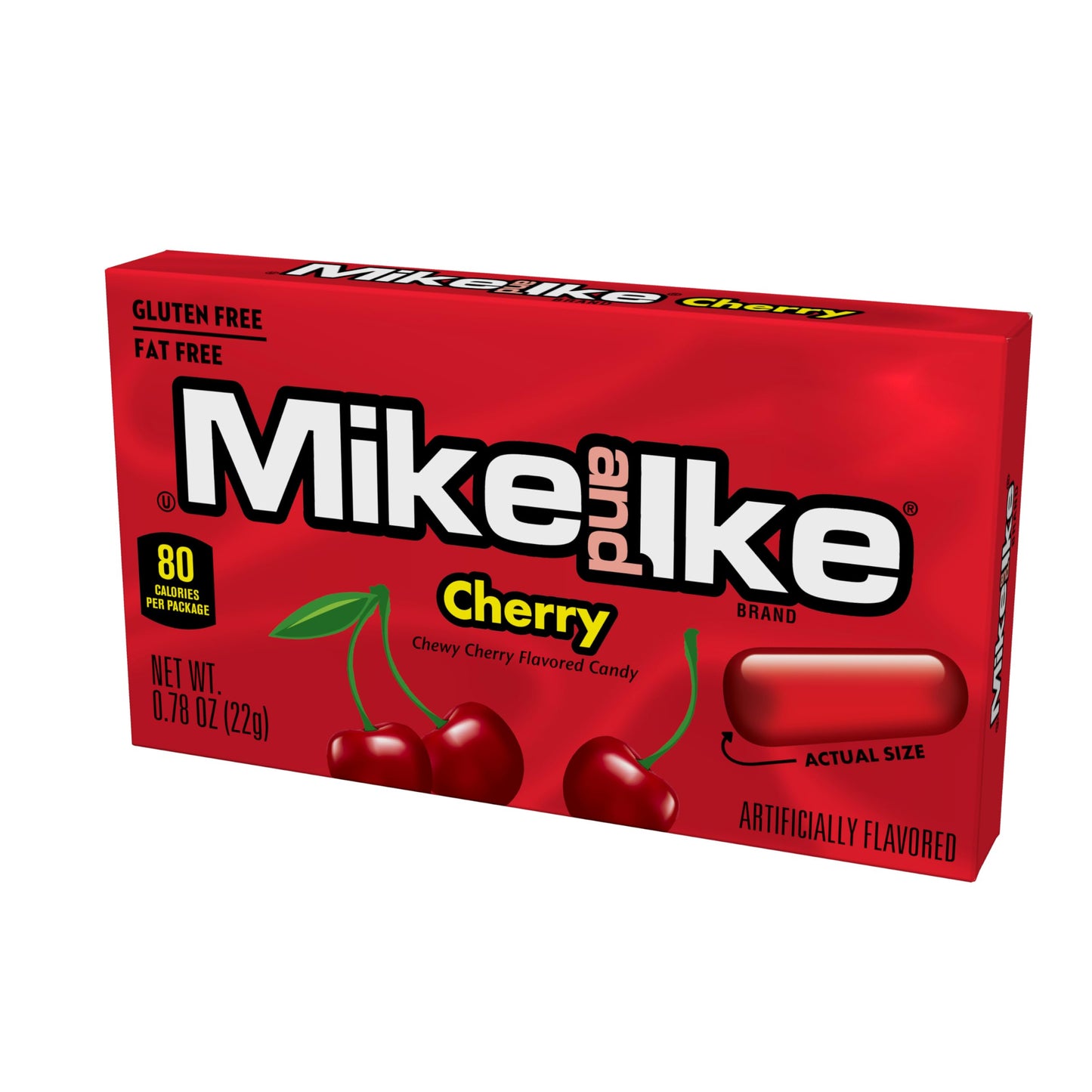 Mike And Ike Cherry Candy, 0.78 Ounce Box (Pack Of 24), Chewy Candy, Vending Machine Candy, Red Candy
