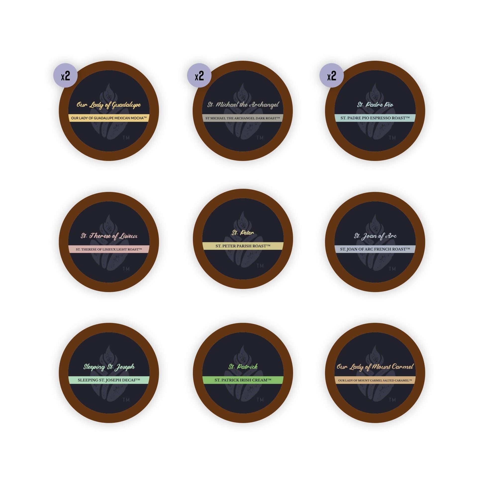 Catholic Coffee Pods - All Saints Variety Pack, 12 Count Single Serve, Light, Medium, Dark Roasts